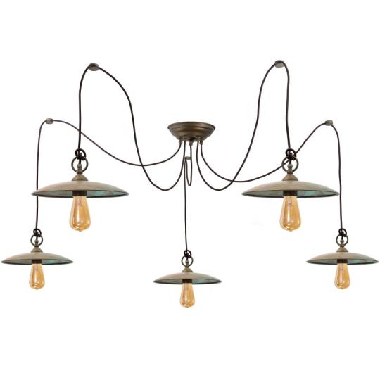 vintage dlhovy lampa rustikalny antikovany mosadz stropne osvetlenie lampa luster mnoho ziarovky zaveseny lampy pivnica bistro restauracia moretti luce 1628.ar. mediteransky coutntry balaton lampy.jpg